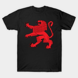 Heraldic Rampant Lion (red) T-Shirt